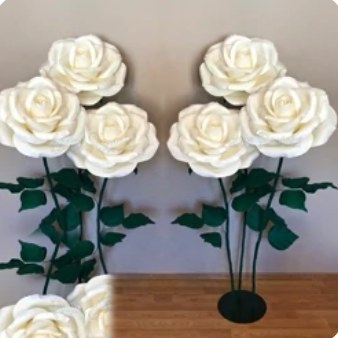 گل شاخه ای فومی ۳ عدد پایه دار؛ گل فومی و پایه‌دار