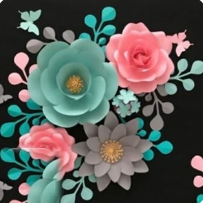 چهار عدد گل و ۸ عدد برگ (گل کاغذی دکوراتیو) - گل کاغذی گلکا